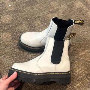Dr. Martens White Leather Combat Boots